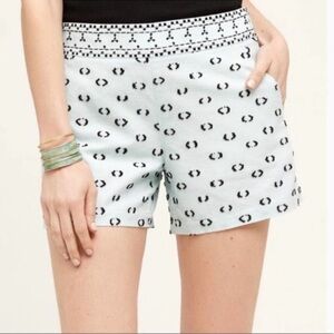 Anthropologie Hei Hei Clip Dot Printed Shorts Black White Festive